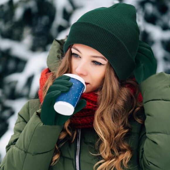 96-Piece Winter Hat Gloves Scarf Set Bulk Knit Fleece Adult Unisex